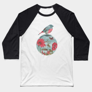 Watermelon Flowers and Turquoise Sky Baseball T-Shirt